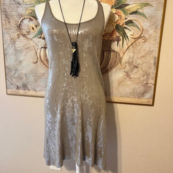 Sz S Chan Luu Spaghetti Strap Sequins Mini Dress - Picture 1 of 16